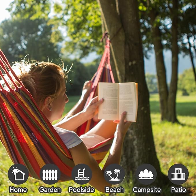 ANYOO Cotton Hammock Portable Camping Hammocks - Image 4