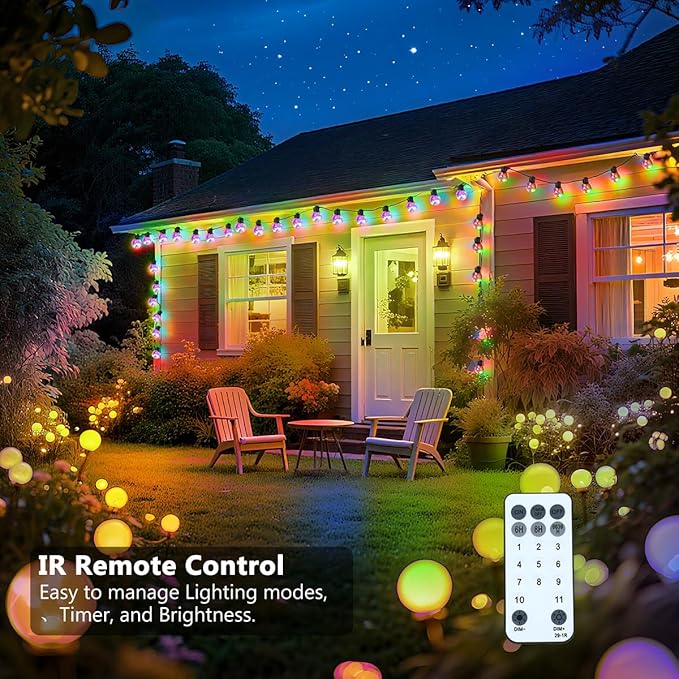 Outdoor String Lights Battery Powered, 22ft 20 LED Bulbs Hanging Patio Lights - Image 4