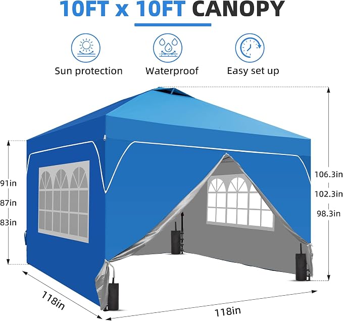 GDY 10x10FT Pop Up Canopy Tent - Image 7