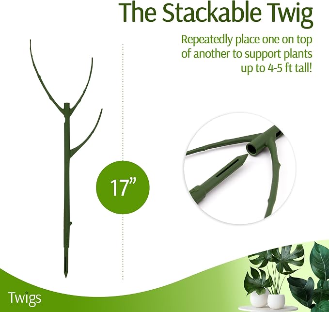 Stackable Plant Support Stakes, Indoor & Outdoor Houseplant Stem Support - Image 4