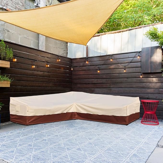 Outdoor Sectional Cover-V-Shaped Patio Furniture Covers Waterproof Rip-Stop - Image 2