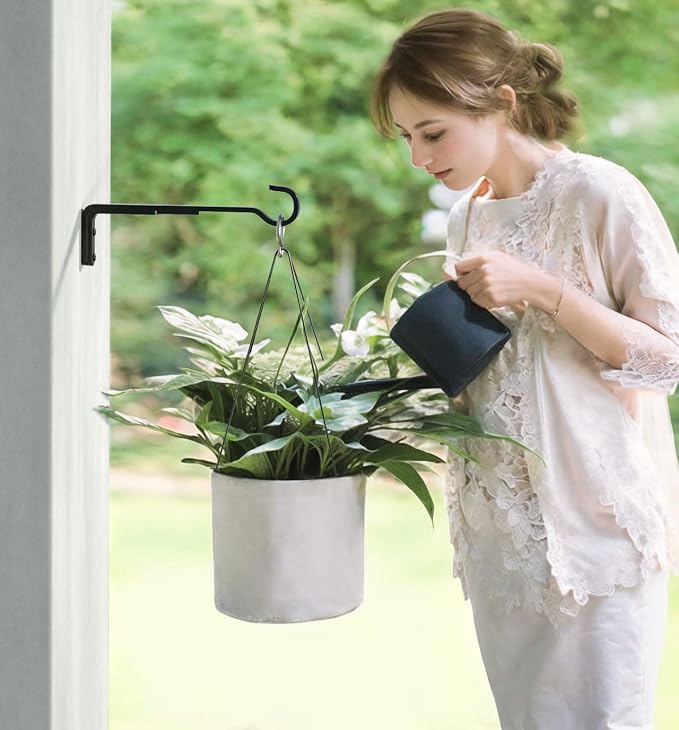 15 Inch 2 Black Pack Heavy Duty Outdoor Plant Hangers, Iron Hanging Plant - Image 5