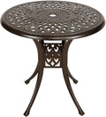 YUSING 31" Outdoor Dining Table, Patio Cast Aluminum Table, Furniture Set by YUYUSING
