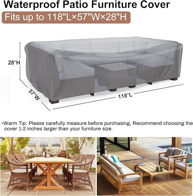 Mrrihand Heavy Duty Patio Furniture Covers, Outdoor Furniture Covers Waterproof - Image 2