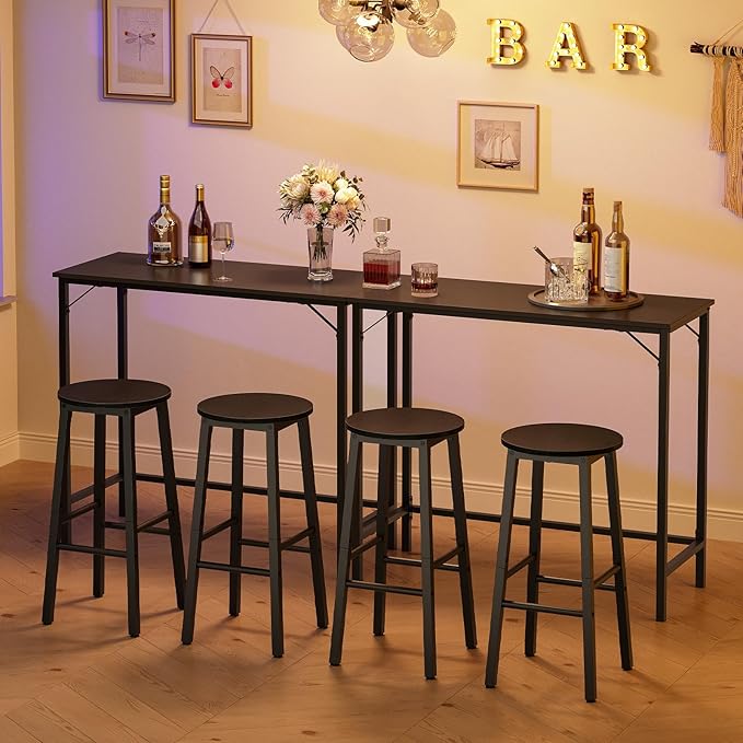 HOOBRO Bar Stools, Bar stools Set of 2, Counter Height Bar Stools, 24.8" - Image 4