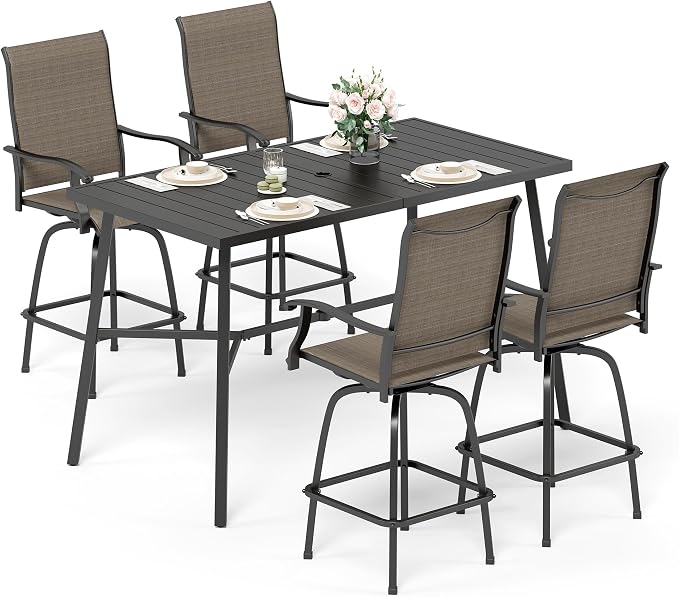 Sophia & William Outdoor Bar Set, Patio Bar Table and Chairs Set, Bar Height by SophiaWilliam
