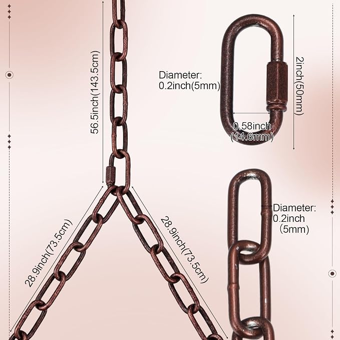 Heavy Duty Porch Swing Hanging Chain Kit 1500 Lbs Capacity, 4 Quick Links & 2 - Image 2