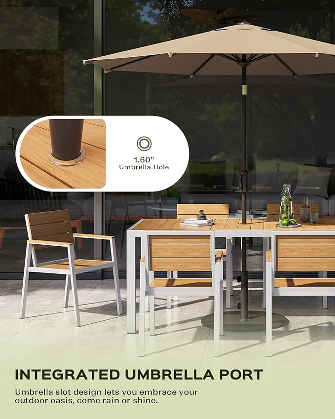 7-Piece Outdoor Dining Set, Aluminum Dining Table Set - Image 6