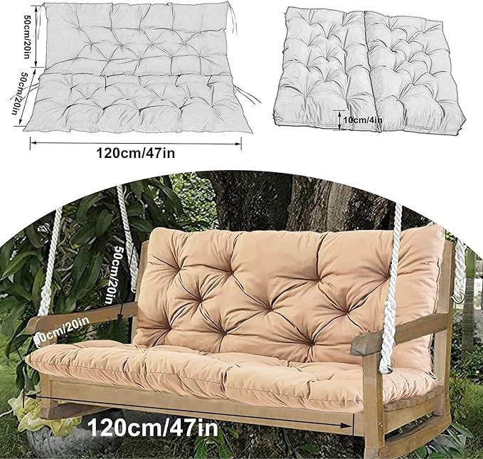Swing Cushion Replacement Outdoor Porch Waterproof Bench Cushion 2-3 Seater - Image 7