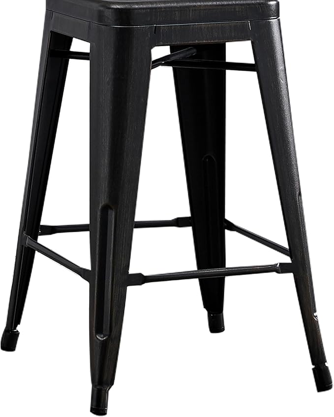 AC Pacific 24” Metal Backless Barstool Set of 2 – Country Rustic Style - Image 7