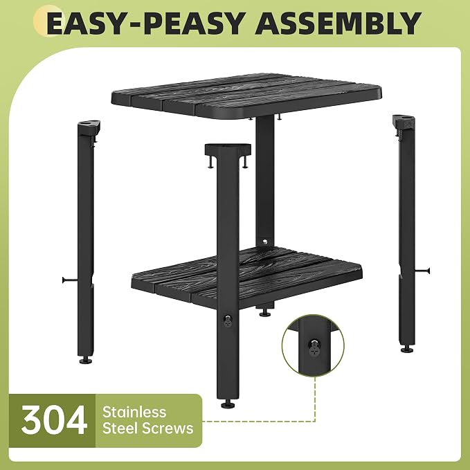 Adirondack Square Outdoor Side Table, 2-Tier Small Outdoor Table - Image 6
