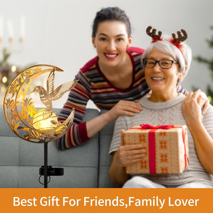 JOBOSI Solar Moon Hummingbird Decorative Light Gift Portable Decorative Ground - Image 3