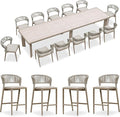 PURPLE LEAF 13 Pieces Outdoor Dining Set Patio Table and Chairs Set Aluminum by PURPLELEAF