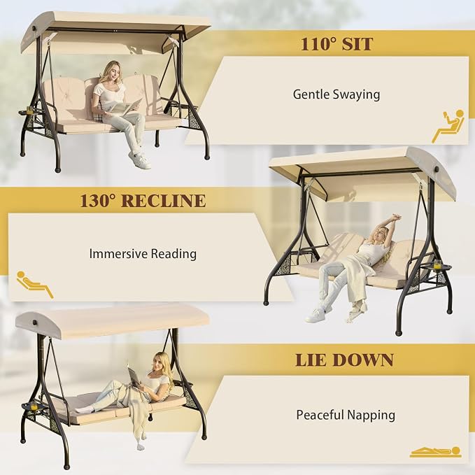 3-in-1 Convertible Outdoor Swing - Image 2