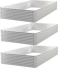 3 Pack Raised Beds for Gardening, Corrugated Galvanized Steel Raised Garden Bed by OZMSHF