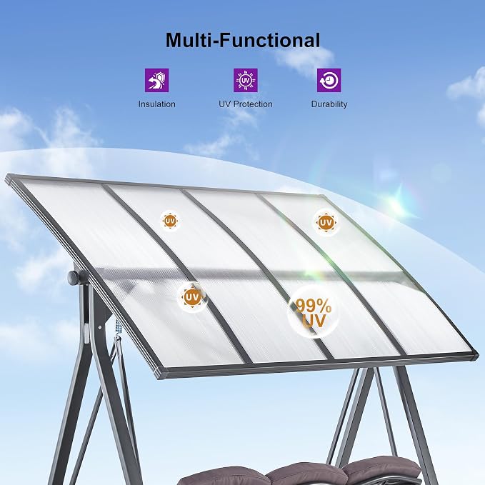 PURPLE LEAF Outdoor Patio Porch Swing - Image 3