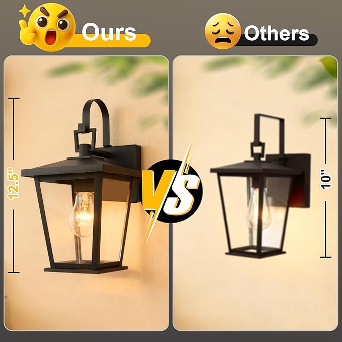 Kalium Outdoor Light Fixtures Wall Mount, Waterproof Exterior Wall Lanterns - Image 5