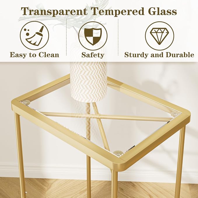 Garden 4 you Small Side Table, Glass End Table, Outdoor Side Table - Image 5