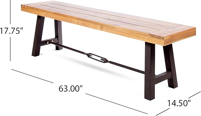 Christopher Knight Home Catriona Outdoor Acacia Wood Bench - Image 3