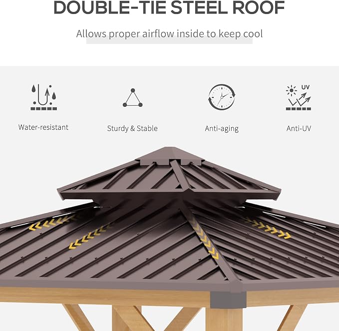 Outsunny 10' x 10' Hardtop Gazebo - Image 5