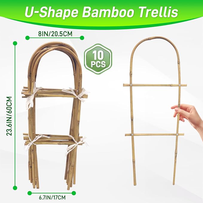 10 Pack 2ft U-Shape Bamboo Trellis - Image 2