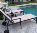 PURPLE LEAF 2 Pieces Outdoor Chaise Lounge Aluminum Patio Lounge Chair by PURPLELEAF