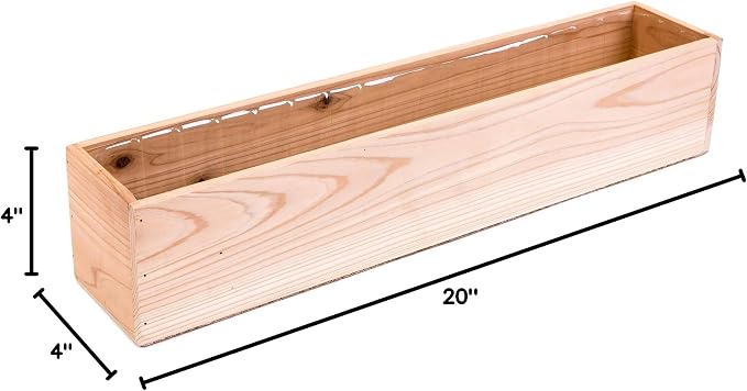 20" Rectangular Rustic Wood Planter - Image 7