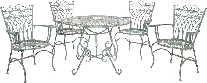 SAFAVIEH Outdoor Collection Thessaly Victorian Scroll Antique Dark Green by SAFAVIEH