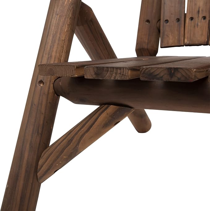 Outsunny 2-Seat Wooden Adirondack Chair, Patio Bench - Image 9