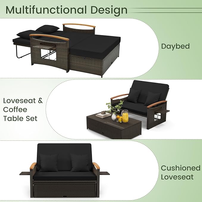Tangkula Patio Rattan Daybed - Image 6