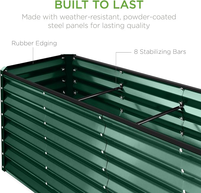 Best Choice Products 8x2x2ft Outdoor Metal Raised Garden Bed, Rectangular Deep - Image 5