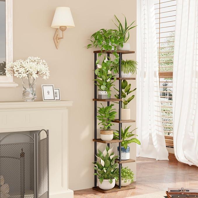 Bamworld Tall Plant Stand Indoor, 7 Tier Plant Shelf - Image 2