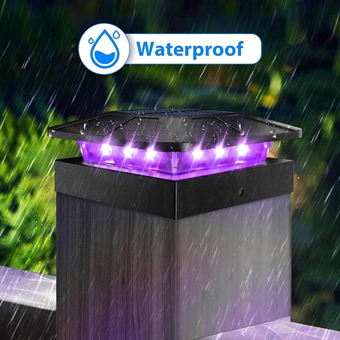 Peasur 2 Packs 4x4 Solar Post Cap Lights Outdoor, Wood & Vinyl Post Top Lighting - Image 4
