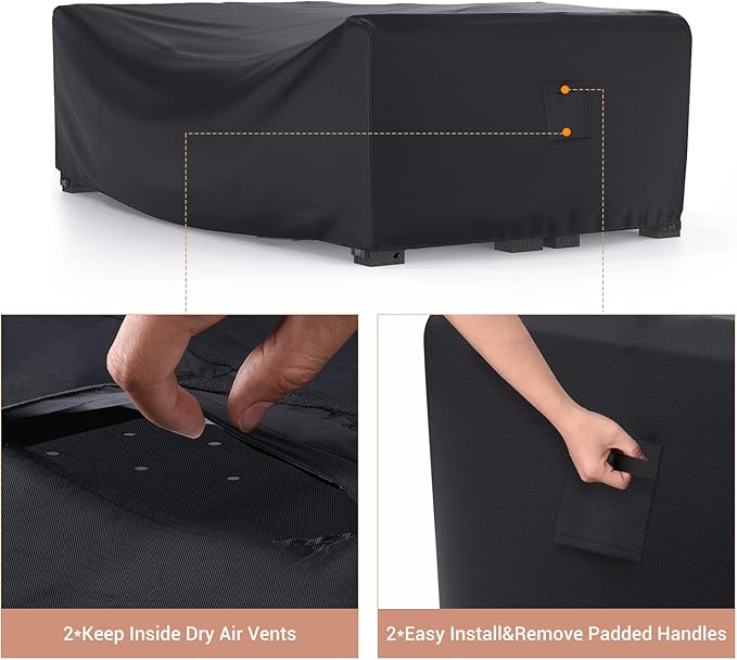 Patio Furniture Set Cover Waterproof, Mrrihand Outdoor Sectional Sofa Set Cover - Image 3