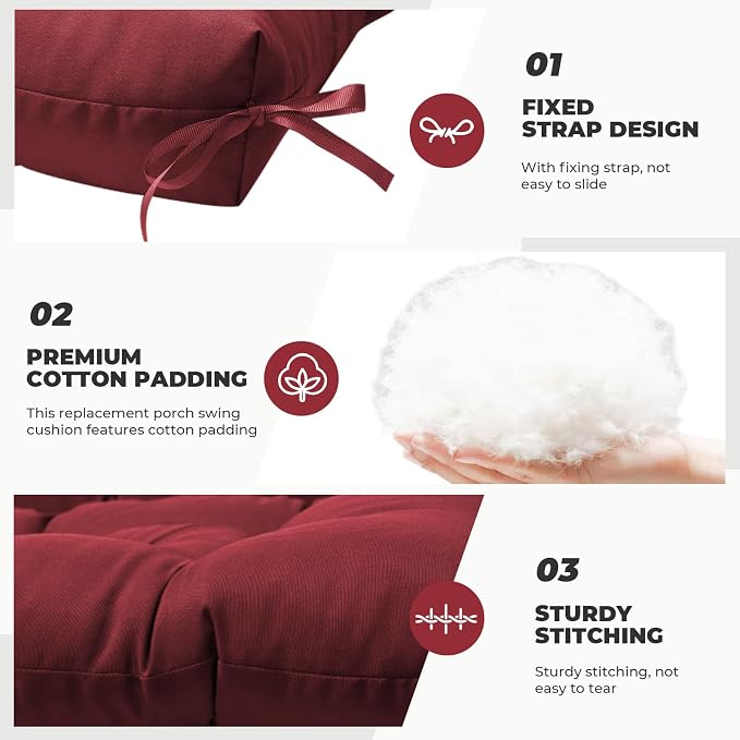 Porch Swing Cushions, Waterproof Swing Cushions Replacement - Image 4