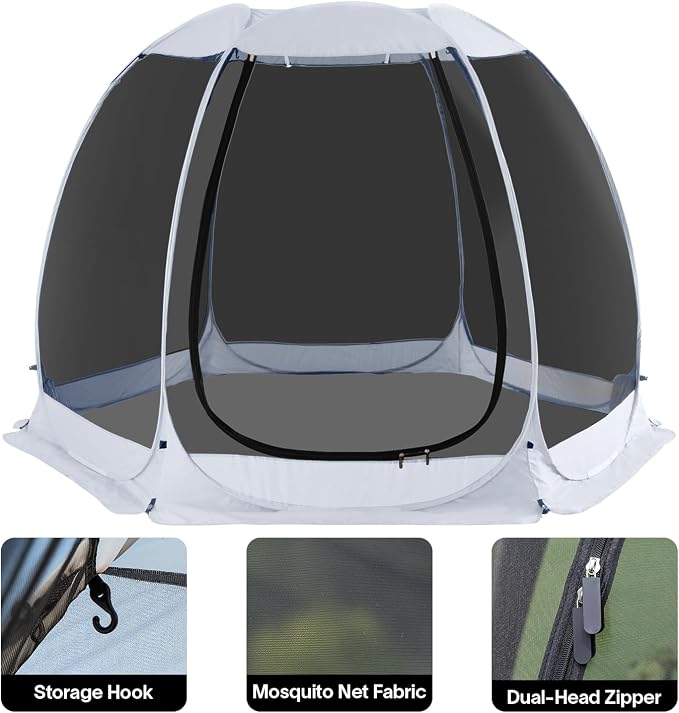 Alvantor® Screen House Gazebo, Pop Up Igloo Screened Canopy Tent - Image 5