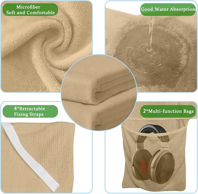 Super Soft & Thick Lounge Chair Towel Cover, Chaise Lounge Cover - Image 3