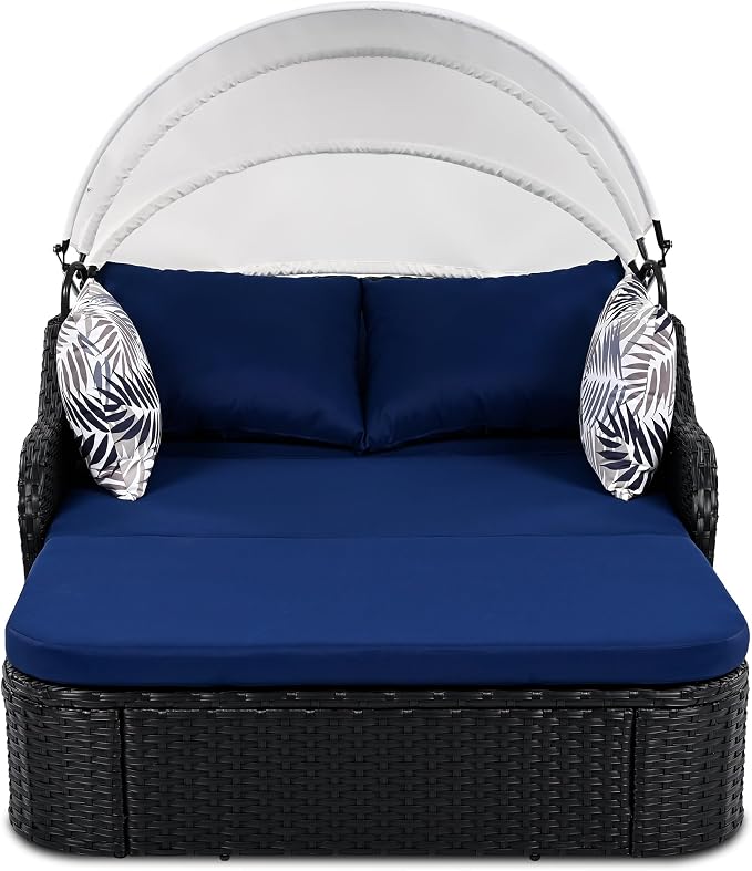 Merax Outdoor Patio Rattan Daybed Sunbed - Image 5
