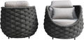 TWT Patio Sofa Set of 2 All-Weather Polyester Rope Balcony Furniture by TWT