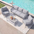 Aluminum Patio Furniture Set, 5 Seats Modern Outdoor Sectional Furniture by Oasbira