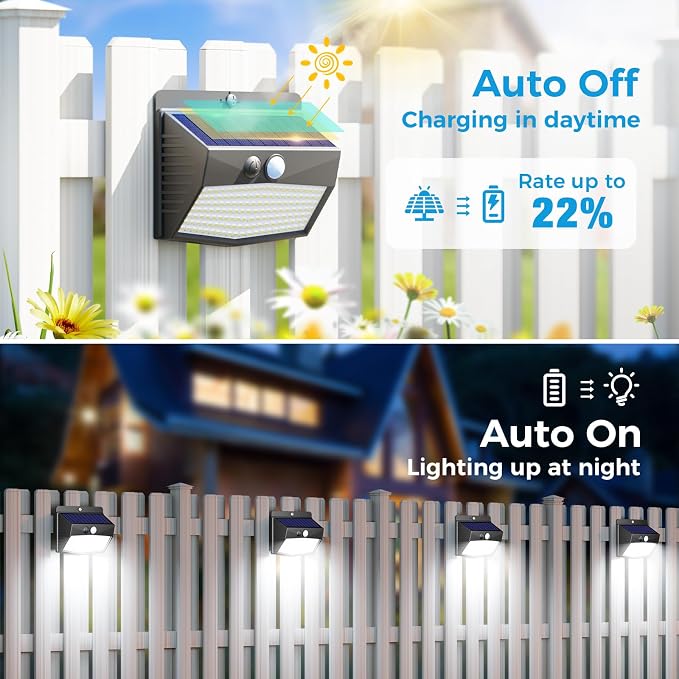 Peasur 1 Pack Solar Motion Lights Outdoor, Solar Security Light - Image 2