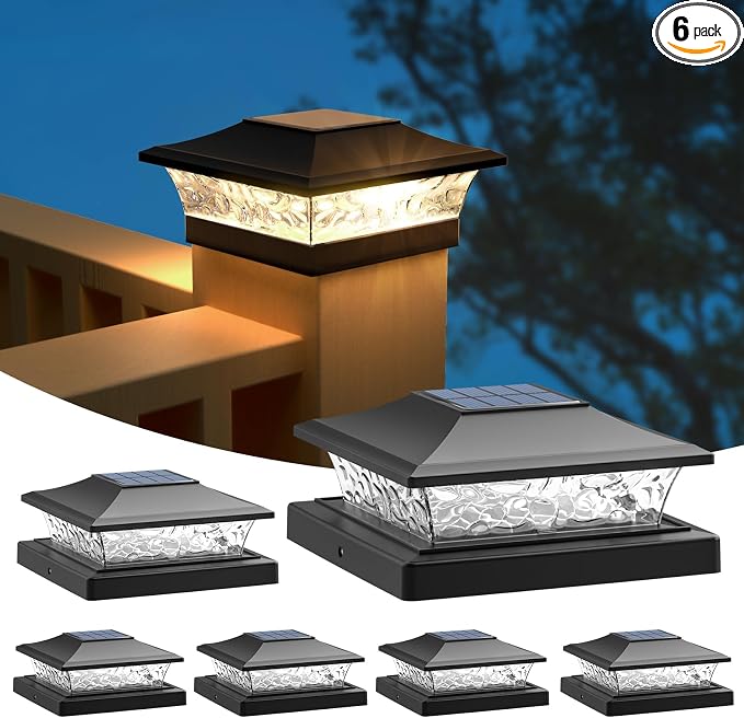 APONUO Solar Post Cap Lights 6 Pack by APONUO