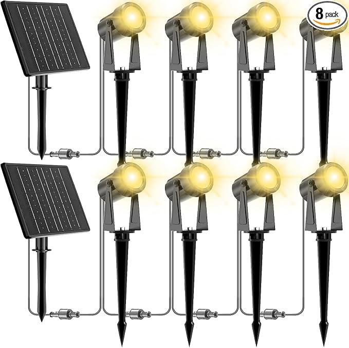ZYAN Solar Landscape Spotlights, Separate Monocrystalline Panels & USB-C by ZYAN