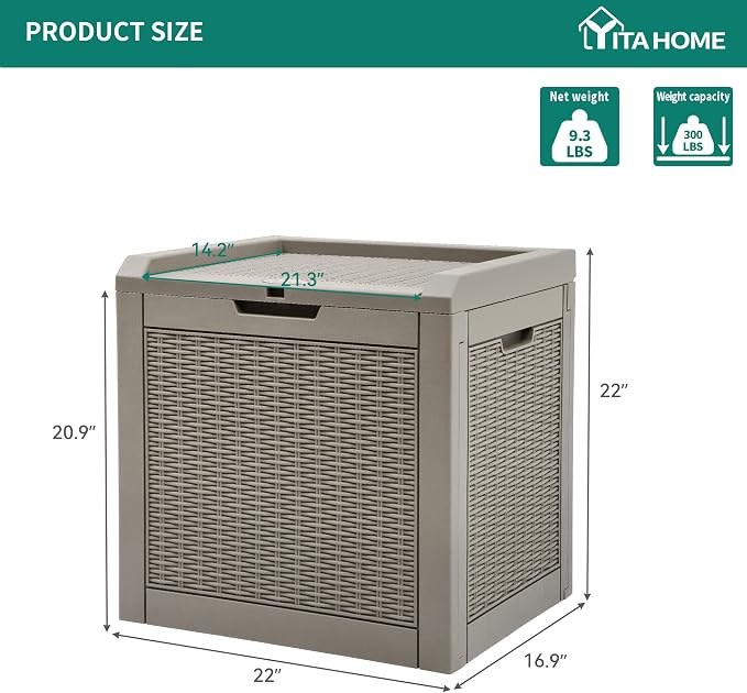 YITAHOME 32 Gallon Deck Box, Indoor Outdoor Storage Box - Image 4