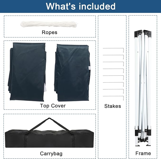 Outvita 6.5x6.5ft Pop Up Canopy Tent, Outdoor Instant Shelter Folding Canopy - Image 9