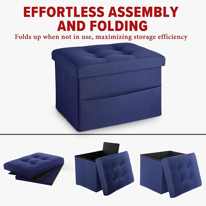 LINMAGCO Storage Ottoman Folding Foot Stool Foot Rest - Image 6