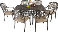 VINGLI 7 Pieces Outdoor Dining Set, Cast Aluminium All-Weather Patio Dining Set by VINGLI