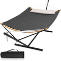 Double Hammock with Stand, Quick Dry Hammock with 12FT Stand by MansionHome