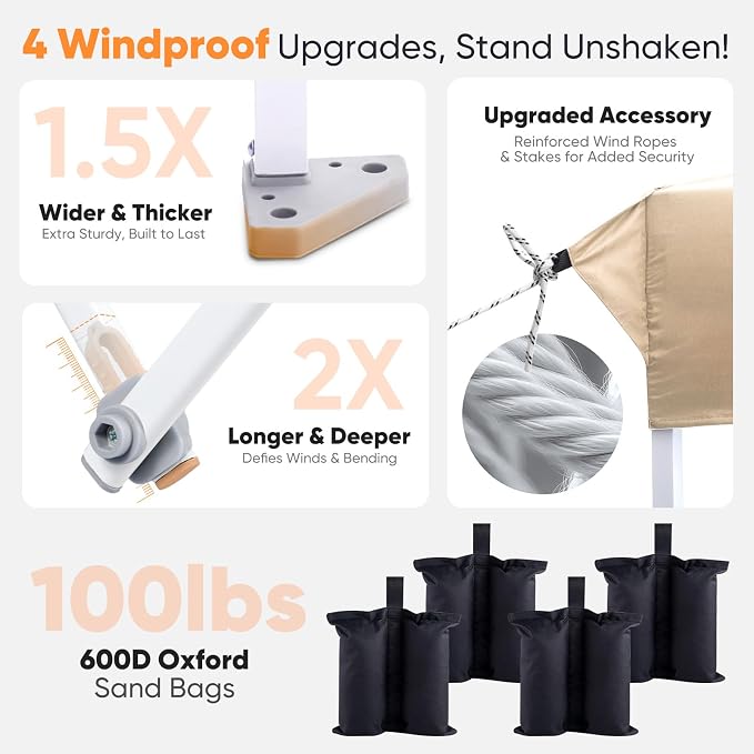 Sekey 10x10 Pop Up Canopy with One Push Setup-Easy Up Canopy with 99% UV - Image 3