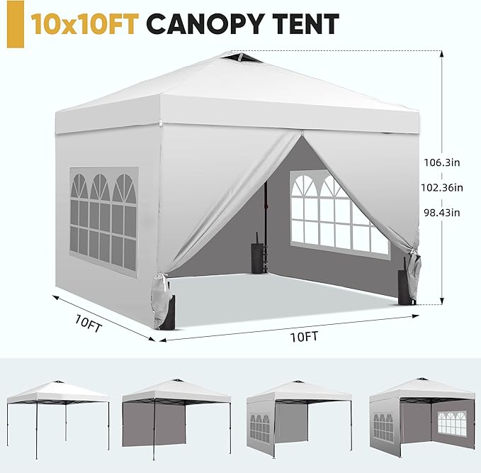 GDY 10x10 Pop Up Canopy Tent - Image 2